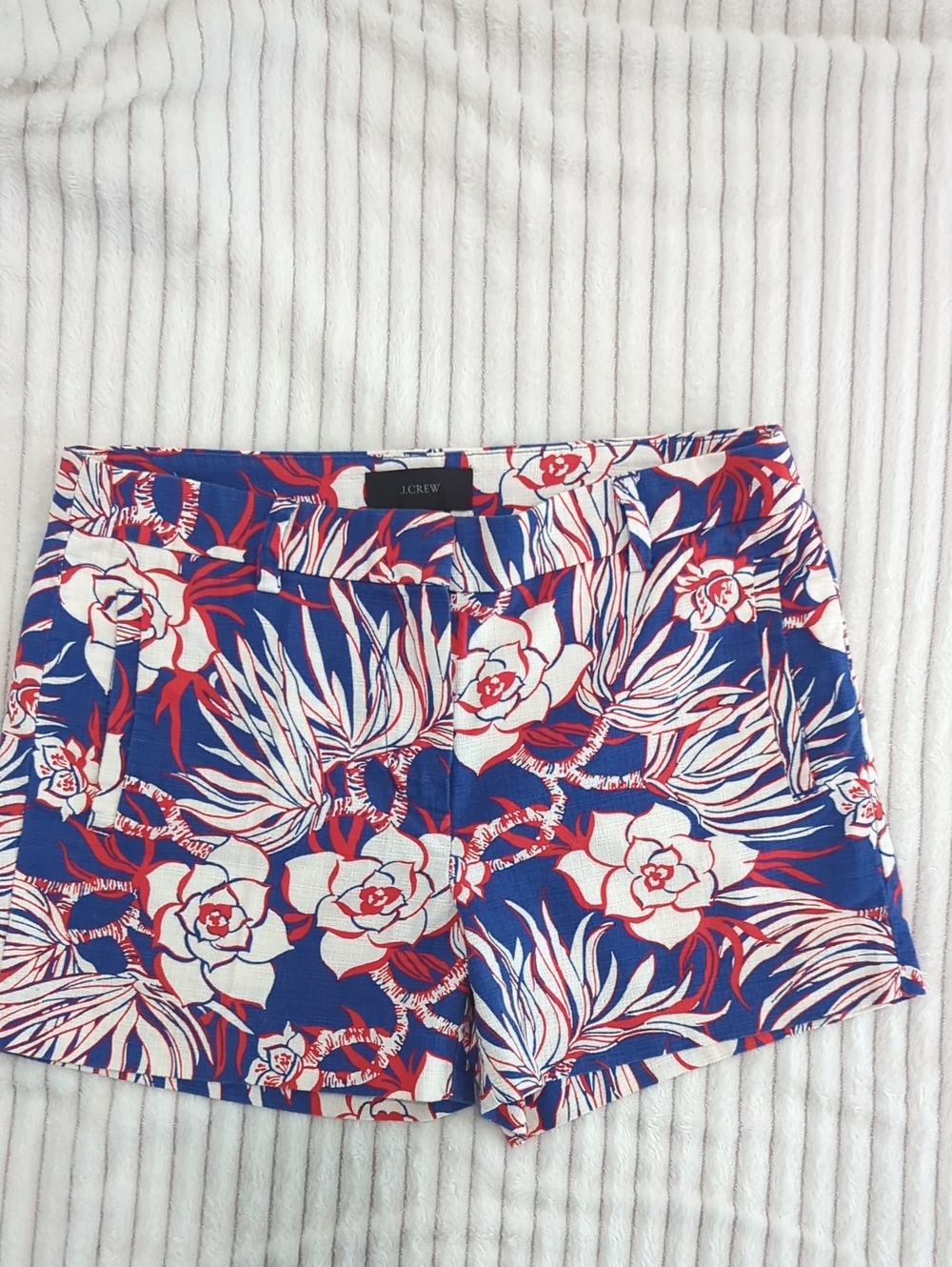 J. Crew Blue, White & Red Floral Women's Shorts